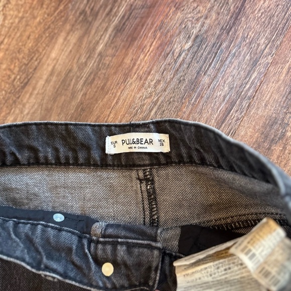 Pull&Bear Black Button-Front Denim Skirt size Small - Picture 5 of 6